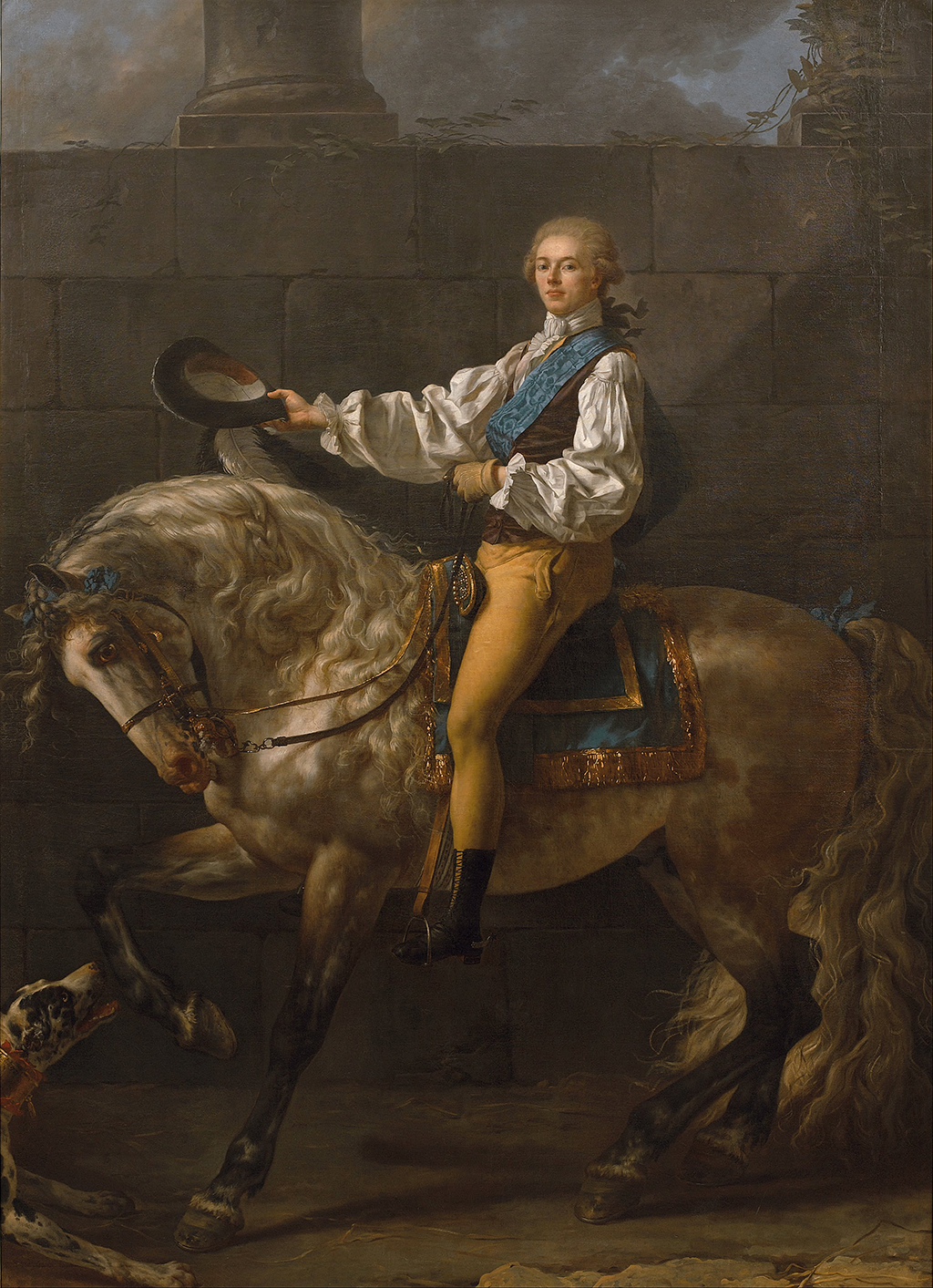Equestrian Portrait of Stanislas Kostka Potocki in Detail Jacques Louis David